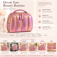 Trousse de Maquillage Portable en PU, Design Élégant et Uni, Idéale pour les Nettoyants Visage