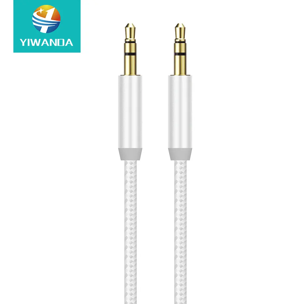 Premium nylon 3.5mm gentleman jack audio cable 3.5mm male to male stereo car aux cable for car headphone 3.5mm earphone