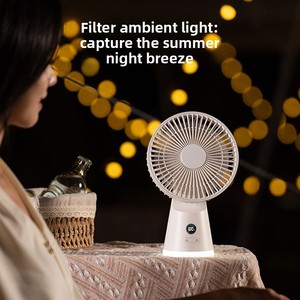 Nuova Ventola da Tavolo Silenziosa Alimentata via USB con Motore <span class=keywords><strong>DC</strong></span> Brushless e Controllo a 5 Velocità, Luce Notturna e Display Digitale per Casa e Ufficio - Product Image 3