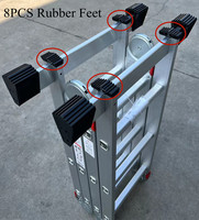 Escalera de Aluminio Plegable Multiusos de Alta Resistencia a Bajo Precio, Escalera de Aluminio Portátil Fabricante en China