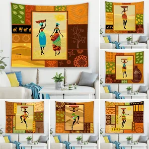 G& D African Woman Tapestry Ethnic Style Living Room Wall Decor Tapestry