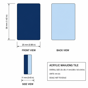 Juego de Fichas de Mahjong Americanas con Grabado Personalizado, Tema de Esquí Invernal, Acrílico Azul Moderno de Alta Gama, <span class=keywords><strong>Funway</strong></span> MJ076, para Reuniones Familiares - Product Image 2