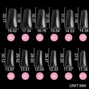 Longs pieds de canard faux ongles conseils couverture complète presse sur Extension français acrylique <span class=keywords><strong>Capsule</strong></span> demi-couverture XL canard ongles conseils - Product Image 5