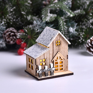 Navidad <strong>Christmas</strong> Table Ornament Log Cabin Light Resin <strong>Village</strong> Luminous Led Wooden <strong>House</strong> Lamp Light <strong>Christmas</strong> Decoration Gift - Product Image 3