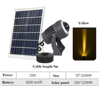 Reflector LED Solar para Exteriores IP65 de 10w para Jardín, Paisaje Pequeño, con Ángulo de Visión Estrecho y Larga Distancia de Irradiación, para Villas
