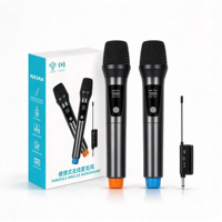 Ensemble de microphones sans fil UHF double HN-303V, micros portatifs sans fil pour karaoké, scène, réunion, discours