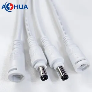 AOHUA negro blanco cable LED potencia macho hembra 5,5 2,1 DC enchufe muestra gratis