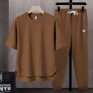 Conjunto de Dos Piezas de Verano para Hombre, Camiseta de Manga Corta y Pantalones Casuales, Ropa Deportiva Ligera para Parejas, Moda Urbana al por Mayor - Product Image 5