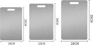 Planche à découper double face en acier inoxydable antiadhésive, planche à découper en titane pour la cuisine, le pain, les légumes, les fruits - Product Image 2