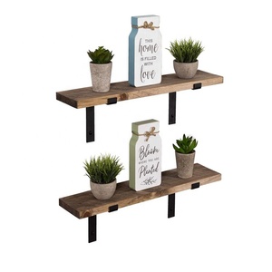 Étagères murales flottantes en bois rustique pour la décoration intérieure, supports d'étagères murales, étagères murales en bois - Product Image 5