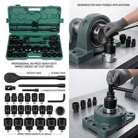 Jeu de douilles à cliquet de 26 pièces, 3/4 pouce, robuste, de 21 mm à 65 mm, métrique, pour la réparation de camions et de machines