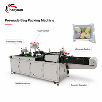 Machine d'emballage de sacs préformés HAOYUAN HYZK-100 à haute efficacité avec écran tactile PLC, convoyeur d'entrée et de sortie, et structure en acier durable