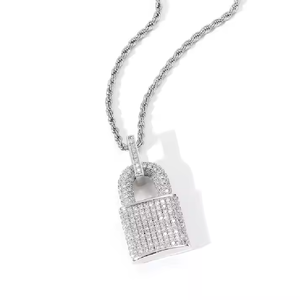 Colgante de Plata 925 de Lujo con Diamantes de Moissanita – Collar Hip Hop con Dijes de Moda, Collar Hip Hop Iced Out para Hombre, Regalo - Product Image 2