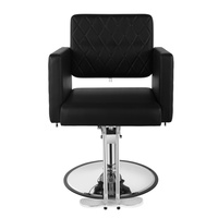 Fauteuil de Barbier Rose Glamour en Acier Inoxydable Durable - Chaise de Coiffure Hydraulique Réglable en Hauteur avec Design Matelassé Diamant pour Salon
