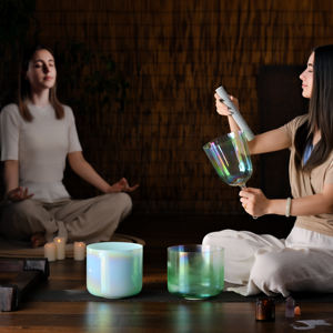 सफलता स्पष्ट क्वार्ट्ज अल्केमिया गायन कटोरा सेट क्रिस्टल ग्रिल-99.99% शुद्धता क्वार्ट्ज 440hz/432hz आवृत्तियों - Product Image 4