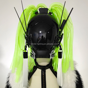 <span class=keywords><strong>CyberPunk</strong></span> Masque <span class=keywords><strong>Cosplay</strong></span> pour Homme, Lumière Ronde avec Tresses Masque <span class=keywords><strong>Cosplay</strong></span> Halloween Fit Party Music Festival Accessoires - Product Image 4