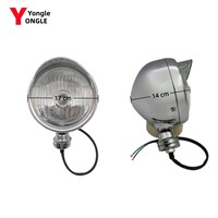 Phare de moto classique personnalisé en acier inoxydable de 7 pouces, halogène blanc brillant 12V/24V, assemblage 1 lentille FTC Cycles Retrofit