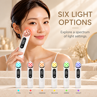 Appareil de massage facial LED rechargeable 6 en 1, portable, pour le soin de la peau et des yeux, vente en gros