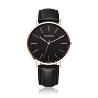 Montre de luxe pour homme de marque personnalisée, bracelet en cuir véritable, boîtier en acier inoxydable, étanche, date automatique, haute qualité