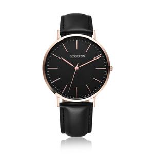 Montre-bracelet de luxe pour homme en cuir véritable, étanche, mouvement à quartz, cadran en verre, personnalisable, vente en gros - Product Image 4