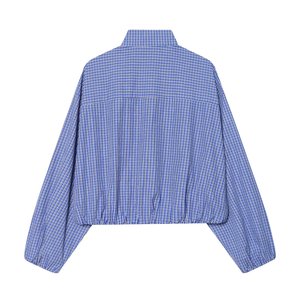 TAOP&ZA 2026 <span class=keywords><strong>Chemise</strong></span> décontractée à manches longues avec col montant boutonné, manches bouffantes et ourlet à <span class=keywords><strong>carreaux</strong></span> avec cordon de serrage 7484059 - Product Image 2