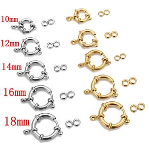 Hebilla redonda de acero inoxidable para la fabricación de collares, componentes de joyería chapados en oro y plata, conector de cierre de resorte 102 - Product Image 2
