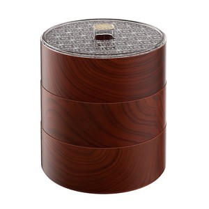 Caja redonda de nuevo estilo para almacenar frutos secos con tapa, contenedor de doble capa estilo chino para aperitivos en la sala de estar - Product Image 5
