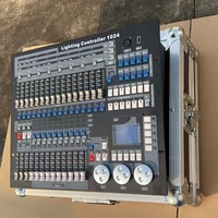 Consola de iluminación DMX de 1024 canales, controlador de luces de escenario, mezclador de iluminación DMX para DJ con estuche de transporte para bodas y conciertos