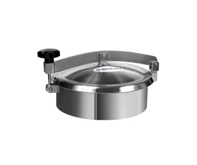 DONJOY stainless steel sanitary 304/316L tanker manhole cover with handle non pressure