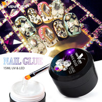 Colle de décoration VENALISA 15ml, Gel UV&LED pour ongles, fixation solide, pour diverses tailles de bijoux d'ongles 86502