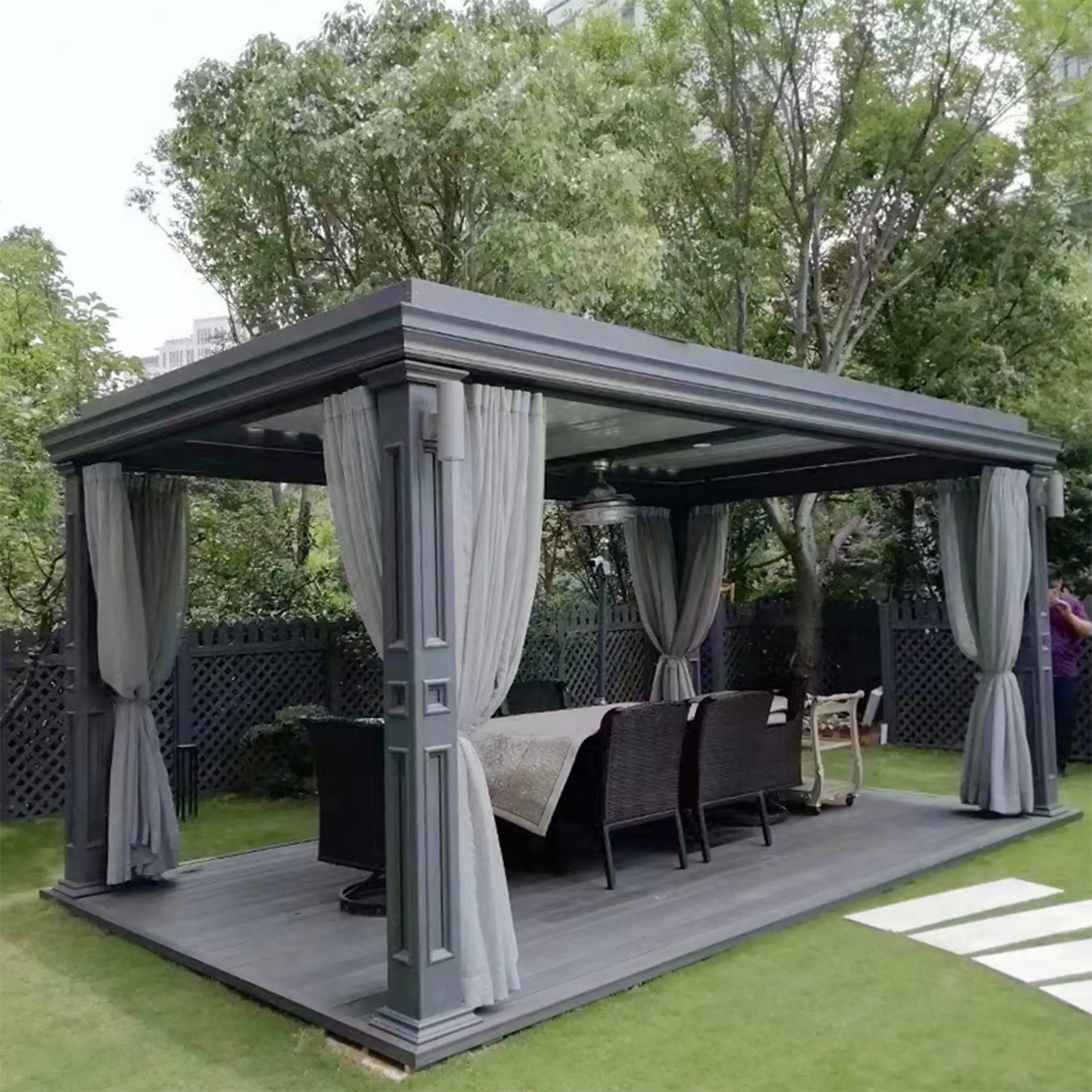 Groothandel Achtertuin Outdoor Moderne Ontwerpen Poland, Hoge Sneeuwbelasting Vrijstaande Aluminium Pergola Carport/