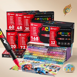 ปากกาอะคริลิคหัวแปรง <span class=keywords><strong>Flysea</strong></span> ขนาด 6 มม. ปากกามาร์คเกอร์ความจุมากสำหรับระบายสีบนไม้ หิน แก้ว ผ้าใบ หิน ผ้า โลหะ เซรามิก - Product Image 5