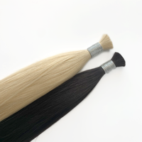 Cheveux vierges chinois naturels noirs super double tirés, lisses et ondulés, cuticules alignées, cheveux humains réels en vrac, tissage de cheveux