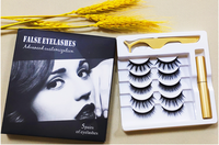 Kit de faux cils magnétiques, cils magnétiques d'aspect naturel, cils magnétiques réutilisables 3D avec eye-liner