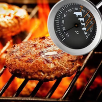 Termometer Daging Sapi Hitam Musim Panas 2026 SW Chocolate Oven Probe FESTIVAL untuk Dapur, Air, Makanan, Panggangan Daging, BBQ, Memasak