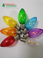 Ampoule à filament C9 LED classée IP44 Lumières extérieures d'Halloween et de Noël en plastique et en verre
