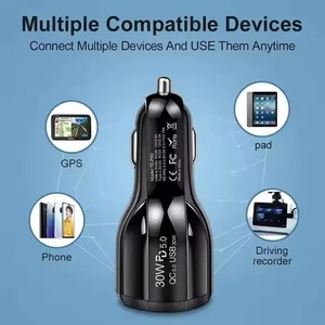 อะแดปเตอร์ชาร์จในรถยนต์ Quick Charge 3.0 ช่องเสียบคู่ USB Type C PD สำหรับอุปกรณ์พกพา - Product Image 2