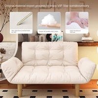 Canapé-lit double moderne et simple en métal, pliable, rembourré en éponge, idéal pour les petits appartements, les chambres, les balcons et les maisons de location.