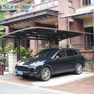Abri de voiture moderne en polycarbonate à haute transparence, écologique, à <span class=keywords><strong>pente</strong></span> unique, avec toit pare-soleil - Product Image 4
