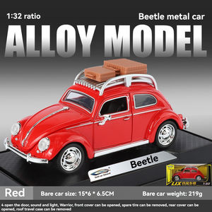 Diecast Car Model 1:32 VINTAGE Old Beetle con sonido y luz Adorno de retroceso Decorar Recoger Metal Car Model Toys - Product Image 6