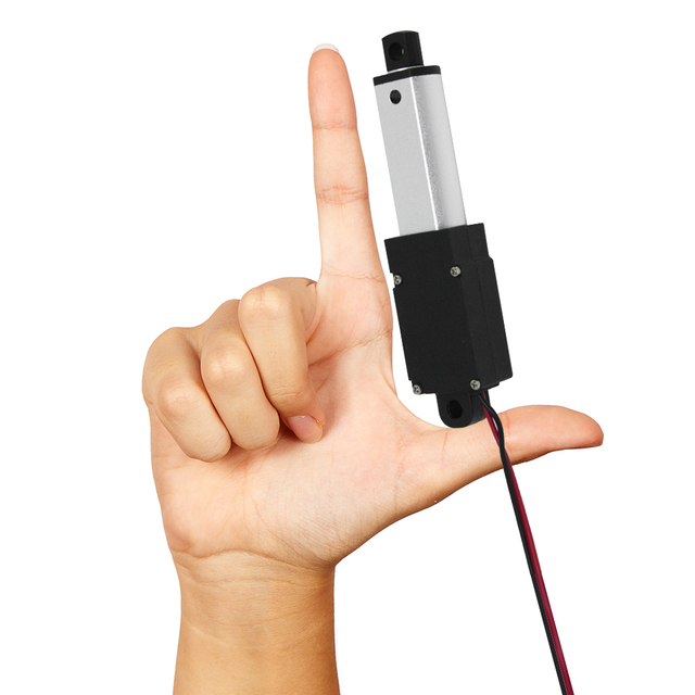 50mm 12V 30mm 100mm Stroke Portable Compact Mini Linear Actuator Brushed Motor 60N Load Capacity IP54 Waterproof Fan Use