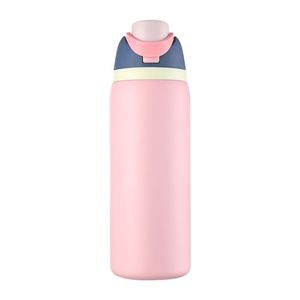 Botella Deportiva de Gran Capacidad de 32 oz, Botella de Agua Aislada de Acero Inoxidable 304 con Asa Portátil y Compartimento para Frutas - Product Image 1