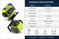Instrument de nivellement laser vert certifié CE RoHS 520nm, auto-nivelant avec affichage numérique, outil de construction, Chine