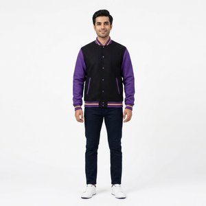 Blouson universitaire personnalisé pour homme avec logo sur le devant, respirant, en toile matelassée de haute qualité, coupe-vent, écologique, doublure en coton, décontracté, vente en gros - Product Image 1