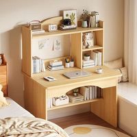 Bureau d'étude minimaliste intégré avec bibliothèque, coiffeuse de chambre et armoire de rangement avec tiroir pour ordinateur