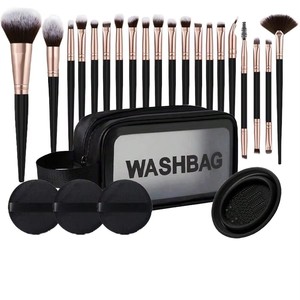 Ensemble professionnel de 20 pinceaux de <span class=keywords><strong>maquillage</strong></span> <span class=keywords><strong>pour</strong></span> le visage <span class=keywords><strong>pour</strong></span> femmes avec outils <span class=keywords><strong>pour</strong></span> le correcteur, l'eye-liner et les sourcils, fibres synthétiques, sac de rangement - Product Image 1