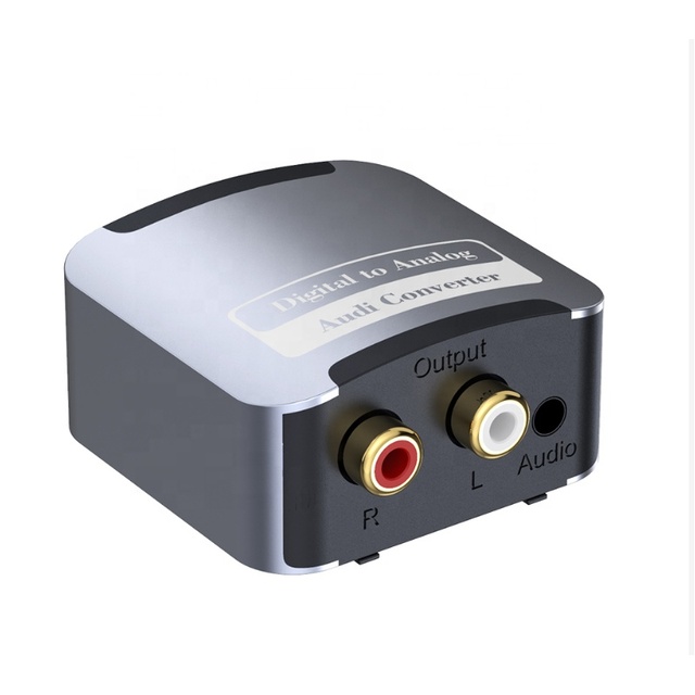 Digital Optical Coaxial to Analog Audio Converter RCA L/R + 3.5mm Stereo Output Toslink Audio Adapter for HDTV Amplifier