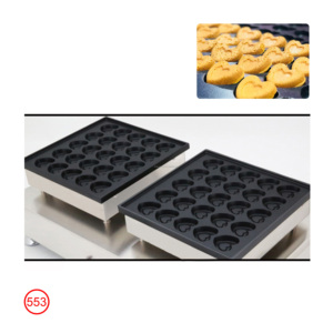 <span class=keywords><strong>Gaufrier</strong></span> électrique professionnel et domestique en acier inoxydable à double disque, 70 trous, avec plateau de cuisson antiadhésif et double zone de cuisson - Product Image 2