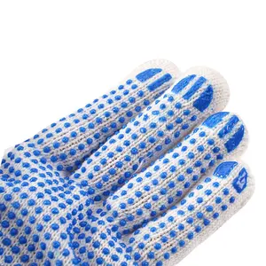 OEM Construction Garden Non-slip 10 Gauge Pigments Dots PVC Dotted Gloves Cotton Knitted Glove Safety Work Gloves Men