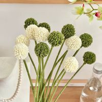 Fleurs artificielles en gros, tiges de Craspedia dorées réalistes faites à la main en plastique, pour la décoration moderne de la maison, du bureau et des fêtes